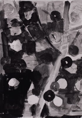 die schwarzen äpfel, 2014, gouache auf papier, 65x55