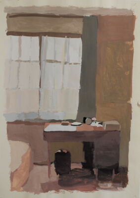interieur, 1974, gouache auf papier, 70x42