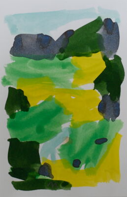 kleines bergbild, 2021, gouache auf papier, 10x7