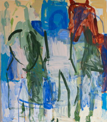 Mensch Pferd, 2025, Acryl auf Leinwand, 140x120