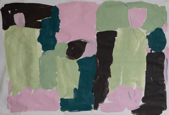 Menschen, 2025, Öl auf Papier, 50x70