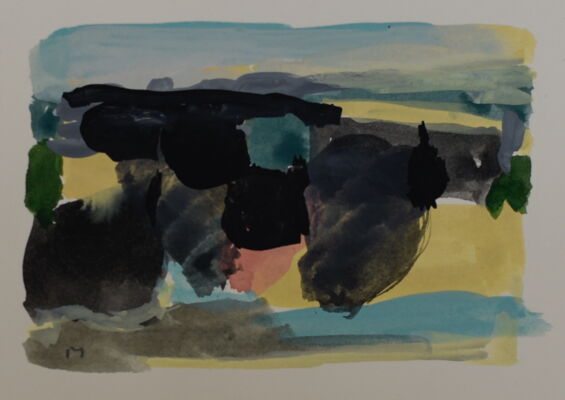 quartier, 2021, gouache auf papier, 8x12