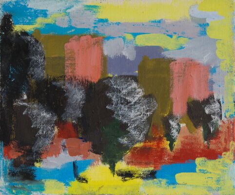Quartier, 2022, Öl auf Leinwand, 31x37