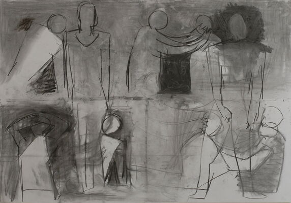 ohne Titel, 2013, Kohle auf Papier, 140x200