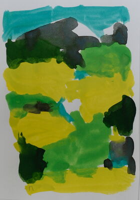 kleines bergbild, 2021, gouache auf papier, 10x7