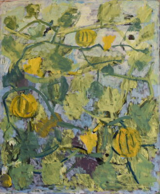 kürbisfeld, 2021, oel auf leinwand, 140x120