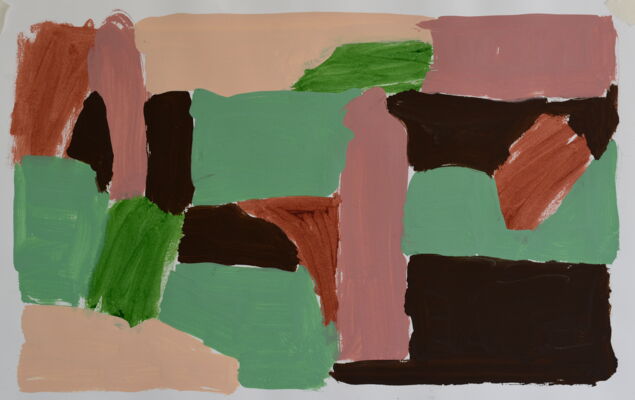 Menschen, 2024, Acryl auf Papier, 40x60