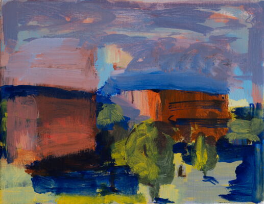 Quartier, 2025, Öl auf Leinwand, 28x36