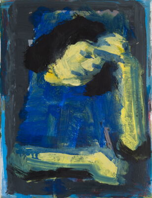 schreiber in der nacht, 2022, oil on canvas, 22x17
