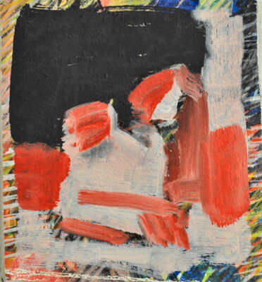 schreiber in der nacht, 2012, oil on canvas, 23x20