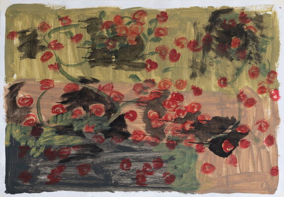 abseits, 2022, oel auf papier, 70x100