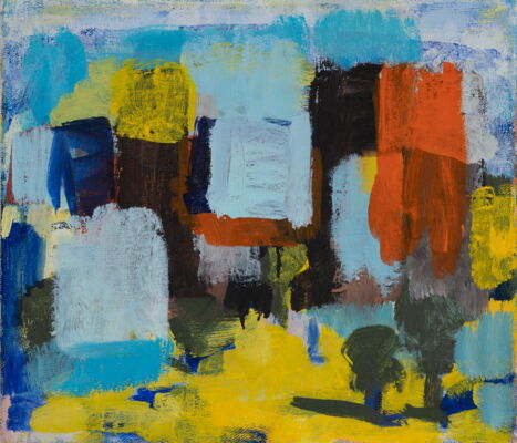 quartier, 2022, oel auf leinwand, 30x35