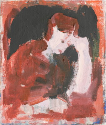 schreiber in der nacht, 2015, oel auf leinwand, 25x20