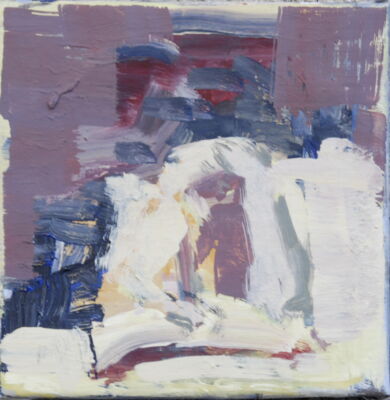 schreiber in der nacht, 2009, oil on canvas, 20x20