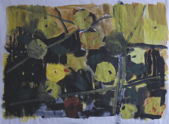 apfelbild, 2009, oel auf papier, 63x81
