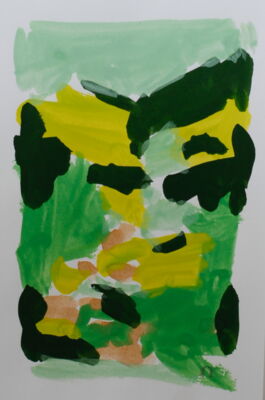 kleines bergbild, 2021, gouache auf papier, 10x7