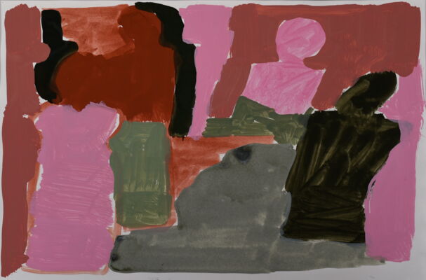 Menschen, 2024, Acryl auf Papier, 35x50