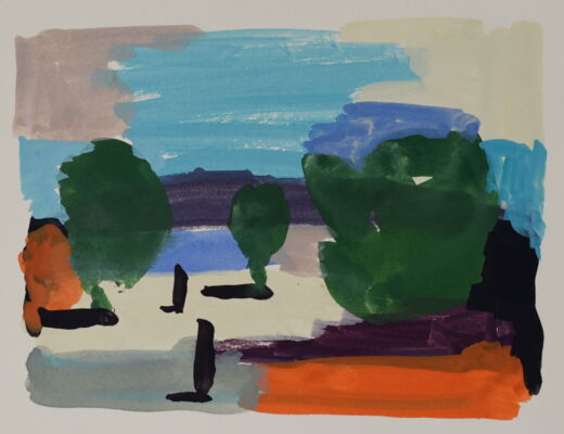 quartier, 2021, gouache auf papier, 10x15