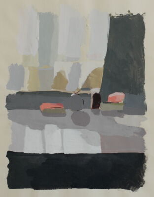 interieur, 1974, gouache auf papier, 70x42