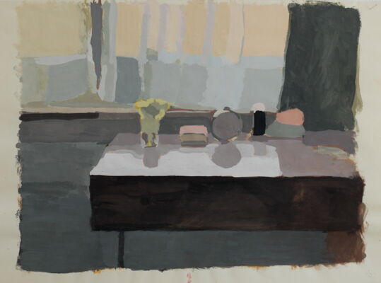 interieur, 1974, gouache on paper, 70x42
