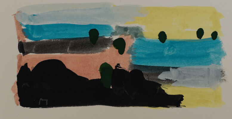 quartier, 2021, gouache auf papier, 7x14