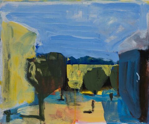 Quartier, 2025, Öl auf Leinwand, 29x35