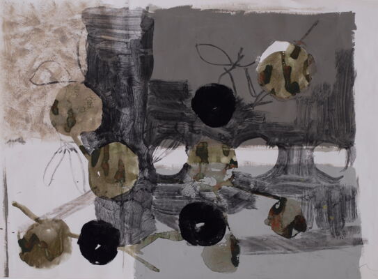 apfelbild, 2014, gouache dispersion auf papier, 70x90