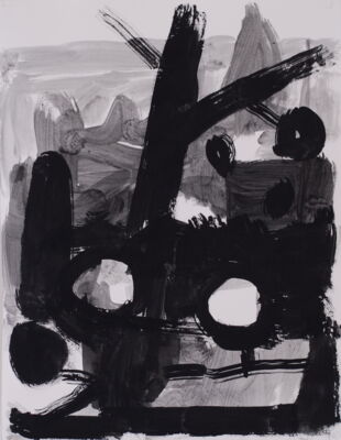 die schwarzen äpfel, 2014, gouache auf papier, 65x55