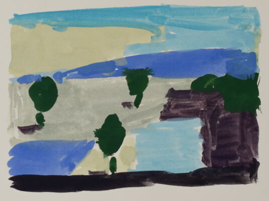 quartier, 2021, gouache auf papier, 10x15