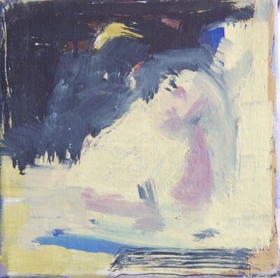 schreiber in der nacht, 2011, oel auf leinwand, 20x20