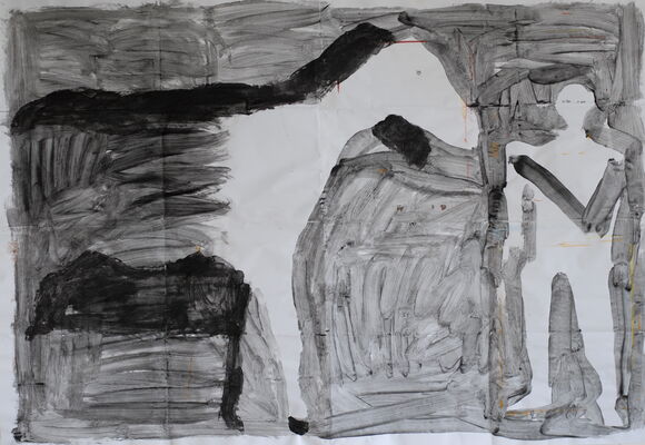 apokalyptischer reiter, 2015, gouache auf papier, 140x200