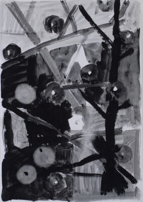 die schwarzen äpfel, 2014, gouache auf papier, 65x55