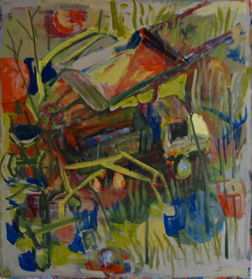 wheelbarrow, 2026, oil on canvas, 122x105