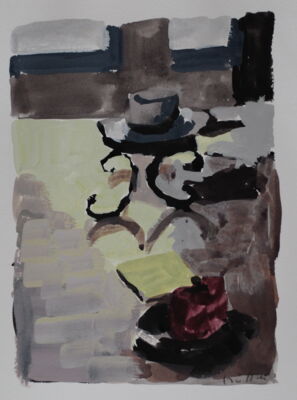 interieur, 2014, gouache auf papier, 30x25