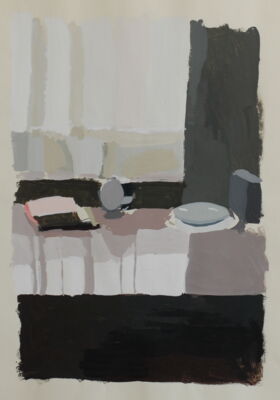 interieur, 1974, gouache auf papier, 70x42