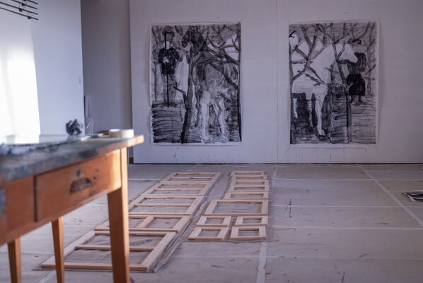 Atelierimpressionen aus Jens des Schweizer Kunstmalers Willi Müller