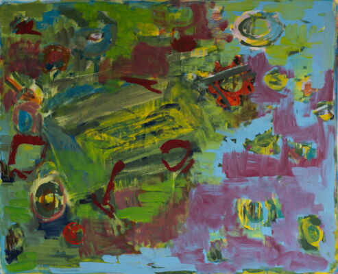 Spielzeug, 2025, Öl auf Leinwand, 99x120