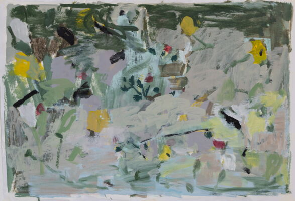 abseits, 2022, oel auf papier, 70x100