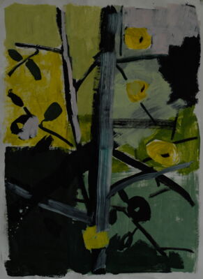 apfelbild, 2019, oel auf papier, 85x62