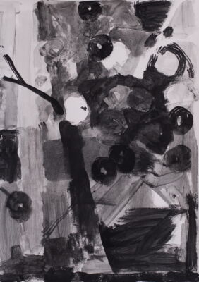 die schwarzen äpfel, 2014, gouache auf papier, 65x55