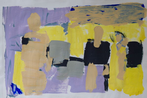 Figur, 2022, Öl auf Papier, 36x48