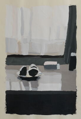interieur, 1974, gouache auf papier, 70x42