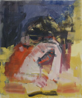 schreiber in der nacht, 2010, oel auf leinwand, 61x45