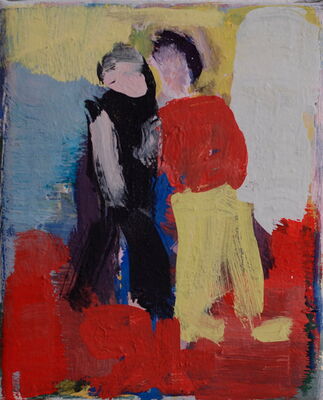 zwei figuren, 2012, oel auf leinwand, 22x18
