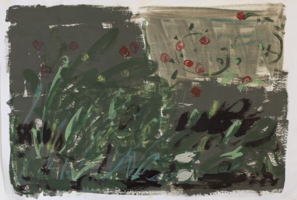 abseits, 2022, oel auf papier, 70x100