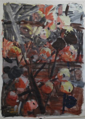 apfelbild, 2009, oel auf papier, 83x61