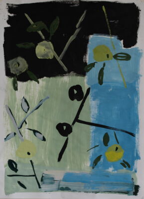 apfelbild, 2018, oel auf papier, 85x62