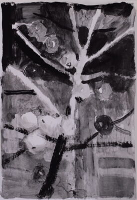 die schwarzen äpfel, 2014, gouache auf papier, 65x55