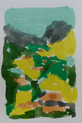 kleines bergbild, 2021, gouache auf papier, 10x7