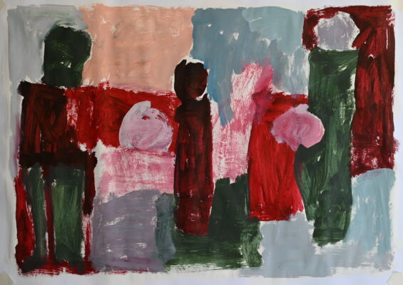 humans, 2026, oil on paper, 60x90